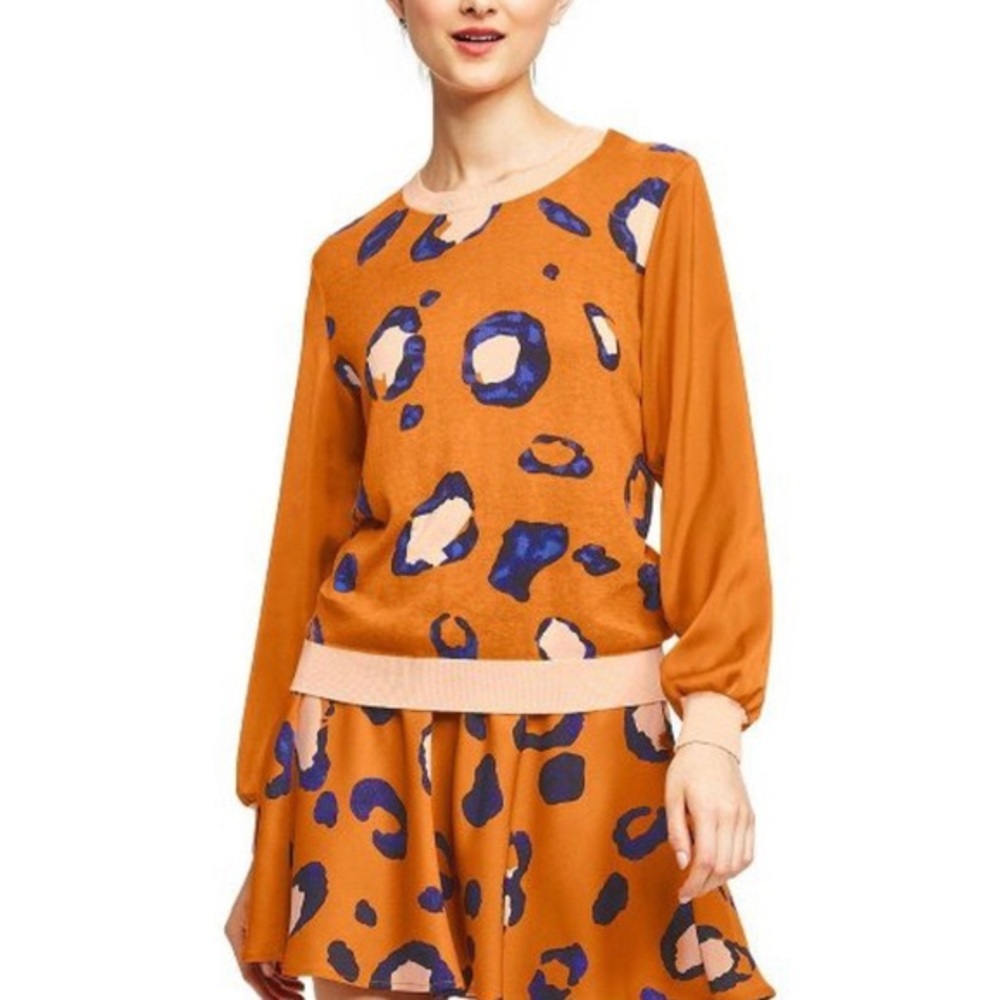 NWT Leopard Print Long Sleeved Crewneck Pullover